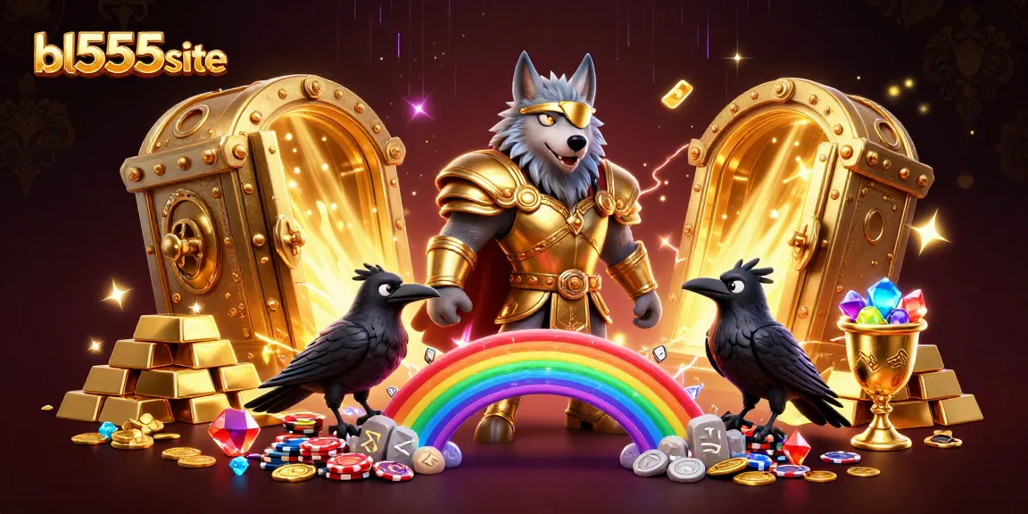 Embark on thrilling wins at bl555site with a captivating Norse mythology-inspired casino scene.