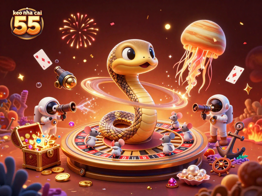 Place your bets with keo nha cai 55 in this vibrant 3D casino illustration!