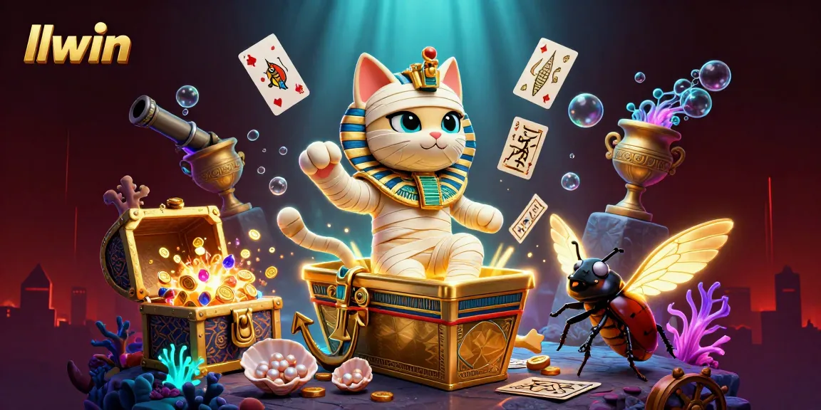Experience thrilling casino adventures with llwin, featuring a golden sarcophagus and mysterious Egyptian elements