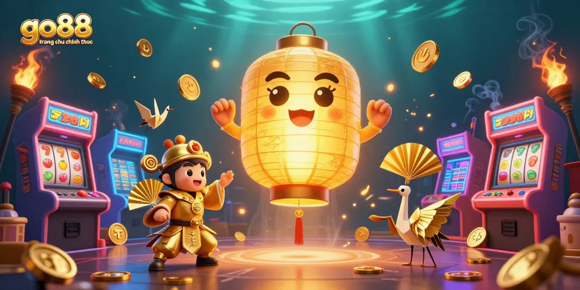 Explore the enchanting go88 trang chu chinh thuc casino realm filled with golden lanterns and vibrant game elements.
