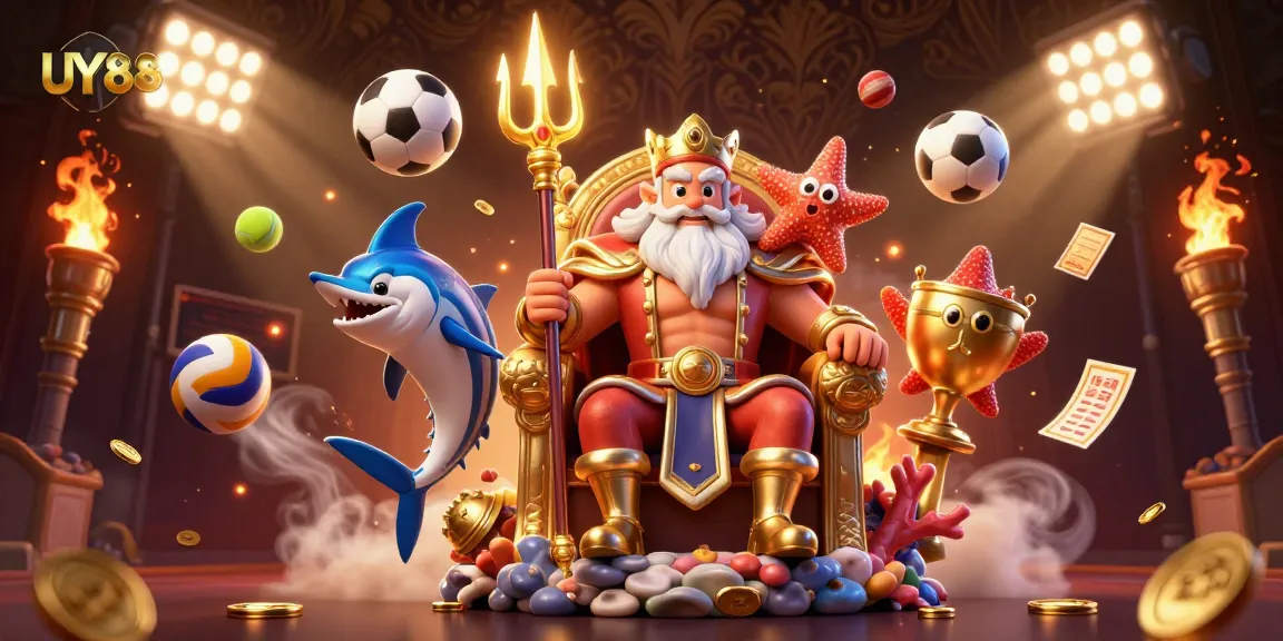 Experience thrilling sports betting at UY88 with Neptune and vibrant game elements in action.