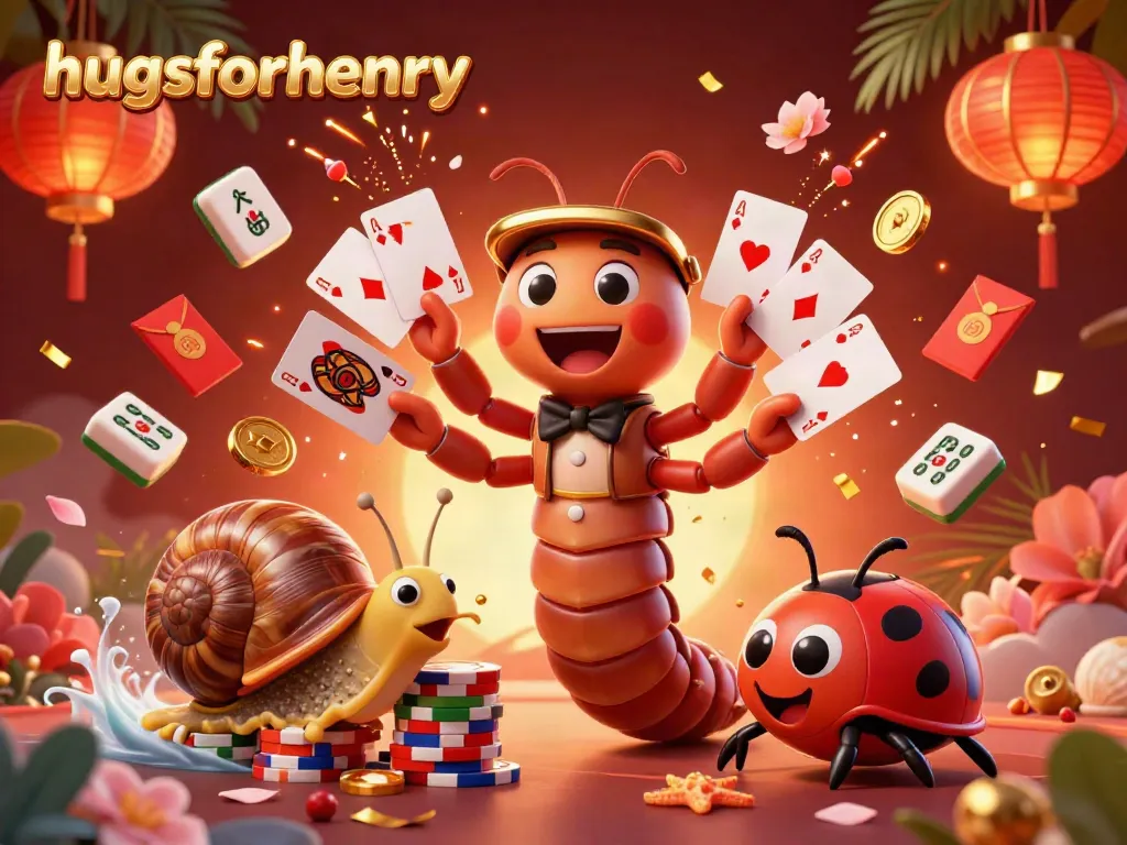 Join in the excitement with hugsforhenry as the millipede dealer spreads winning cards and chip stacks in this vibrant casino scene.
