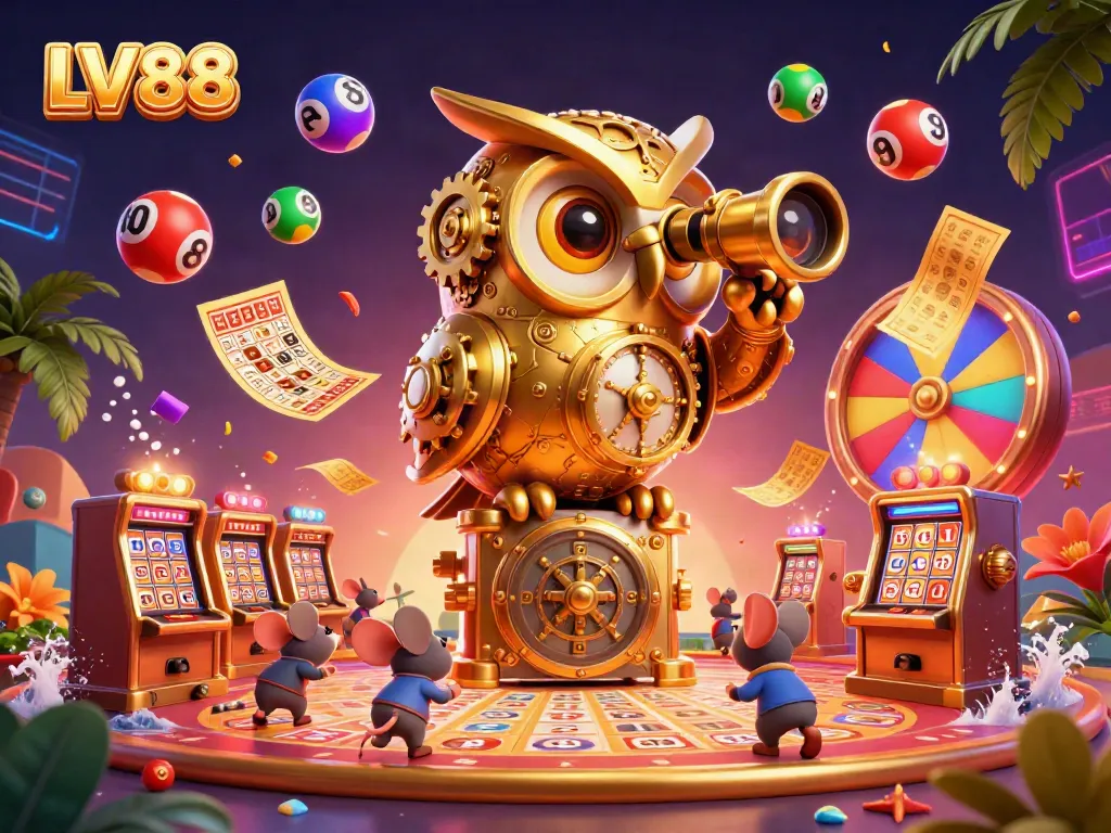 Experience thrilling casino action with LV88's colorful gaming atmosphere and vibrant elements.