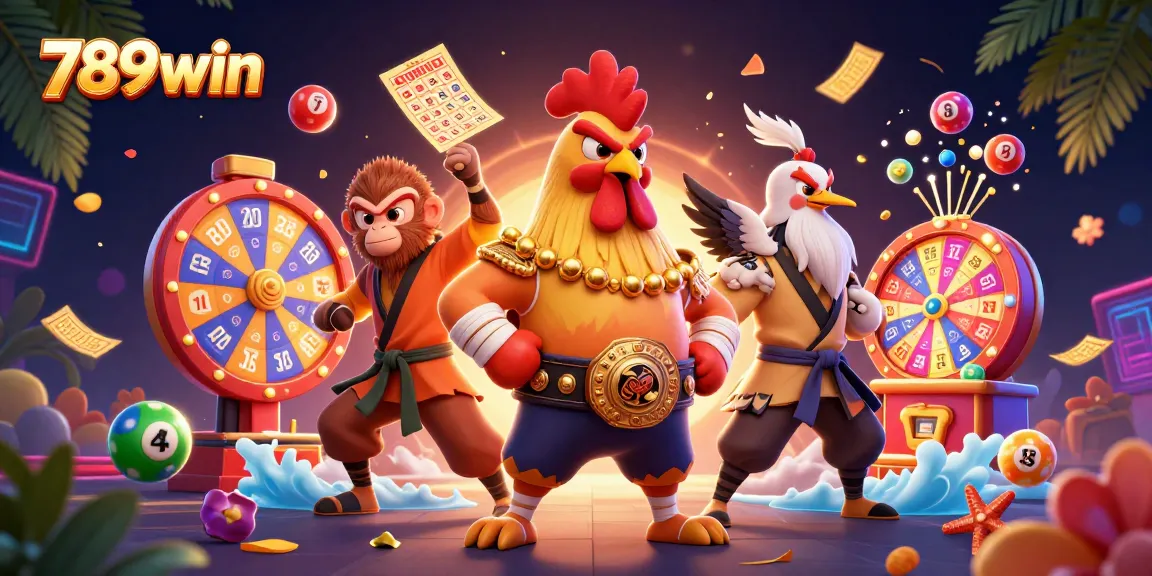 Experience thrilling casino adventures with 789win featuring dynamic lottery elements and vibrant characters.